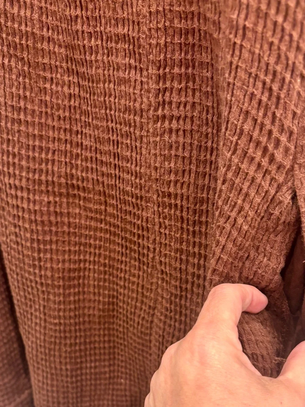 Free People Endless Summer Go To Waffle Knit Scoop Neck Dress in Brown